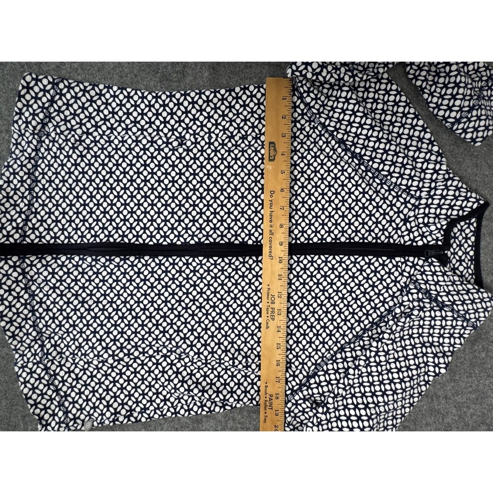 Talbots Women's Full Zip Jacket Sweatshirt Blue & White Size Medium - Picture 9 of 9